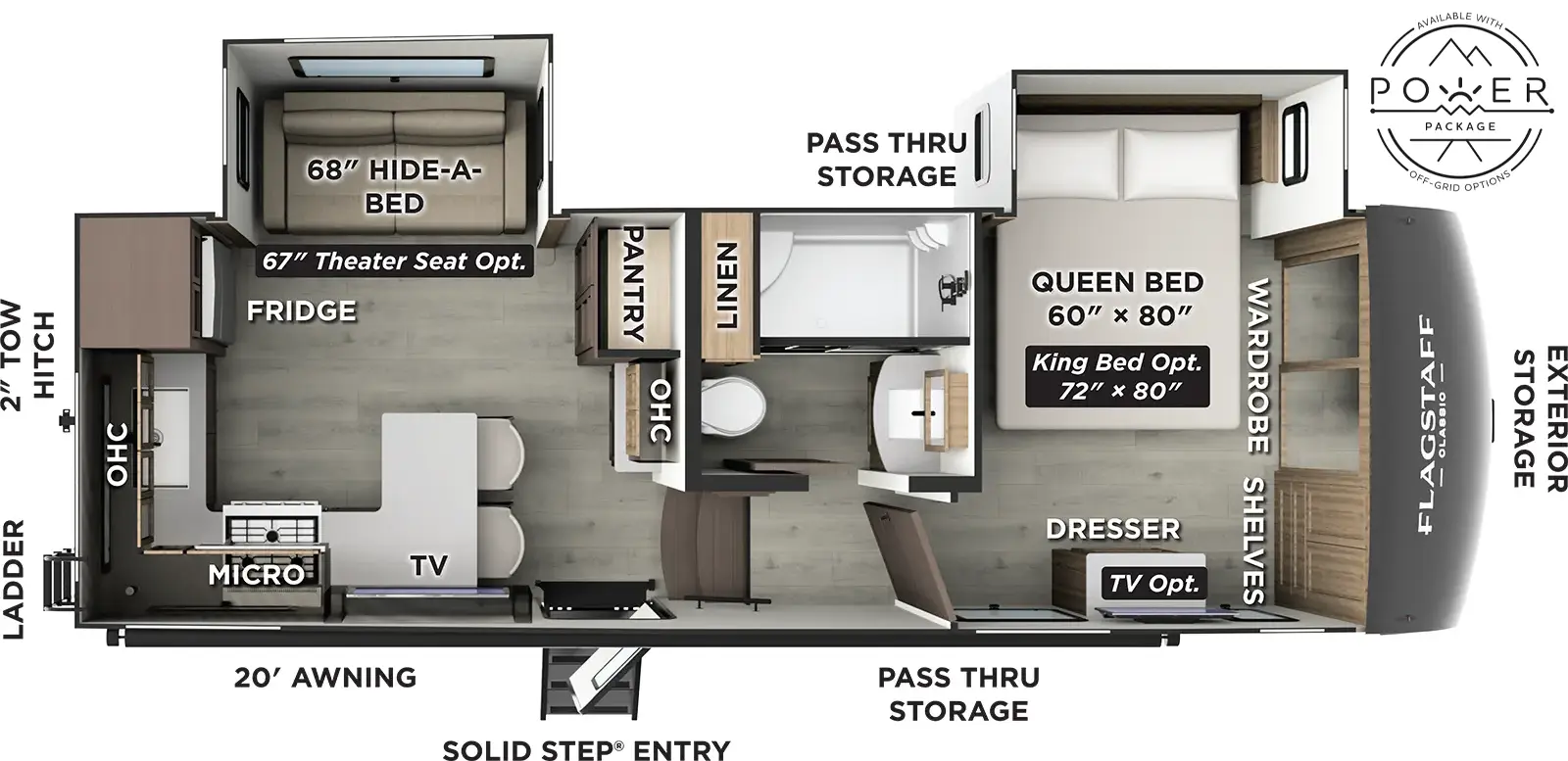 Flagstaff Classic Fifth Wheels F281RK Floorplan